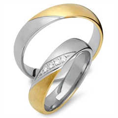Trauringe 585er Gelb- Weissgold 4 Diamanten Unkategorisiert online kaufen