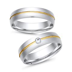 Trauringe 585er Gelb- Weissgold mit Brillant Unkategorisiert online kaufen