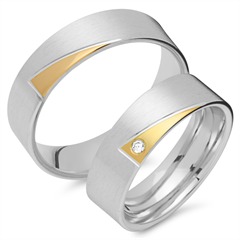 Trauringe 585er Gelb- Weissgold mit Brillant Unkategorisiert online kaufen