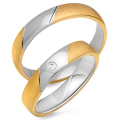 Trauringe 585er Gelb- Weissgold mit Brillant Unkategorisiert online kaufen