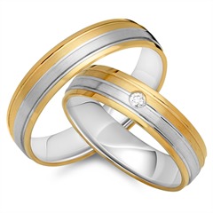 Trauringe 585er Gelb- Weissgold mit Brillant Unkategorisiert online kaufen