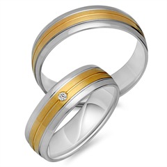 Trauringe 585er Gelb- Weissgold mit Brillant Unkategorisiert online kaufen
