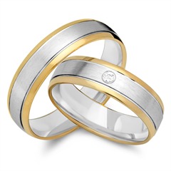 Trauringe 585er Gelb- Weissgold mit Diamant Unkategorisiert online kaufen