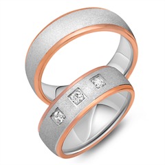 Trauringe 585er Rot- Weissgold 3 Diamanten Unkategorisiert online kaufen