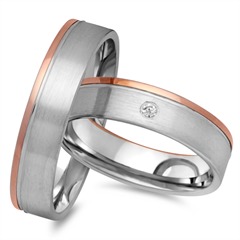 Trauringe 585er Rot- Weissgold mit Diamant Unkategorisiert online kaufen