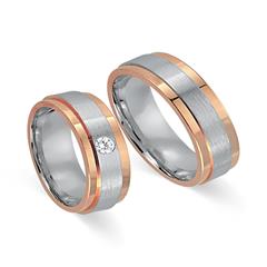 Trauringe 585er Weiss- Rotgold mit Diamant Unkategorisiert online kaufen