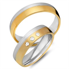 Trauringe 750er Gelb- Weissgold 3 Brillanten Unkategorisiert online kaufen