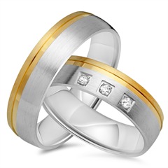 Trauringe 750er Gelb- Weissgold 3 Brillanten Unkategorisiert online kaufen