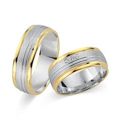 Trauringe 750er Gelb- Weissgold 3 Diamanten Unkategorisiert online kaufen