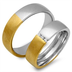 Trauringe 750er Gelb- Weissgold 3 Diamanten Unkategorisiert online kaufen
