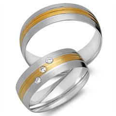 Trauringe 750er Gelb- Weissgold 3 Diamanten Unkategorisiert online kaufen