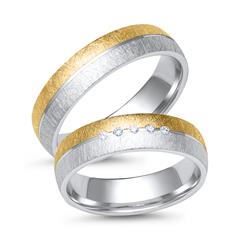 Trauringe 750er Gelb- Weissgold 5 Diamanten Unkategorisiert online kaufen