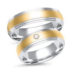 Trauringe 750er Gelb- Weissgold mit Brillant Unkategorisiert online kaufen