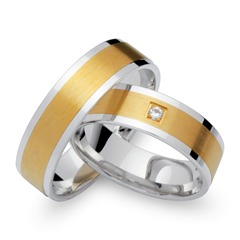 Trauringe 750er Gelb- Weissgold mit Brillant Unkategorisiert online kaufen