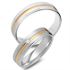 Trauringe 750er Gelb- Weissgold mit Brillant Unkategorisiert online kaufen