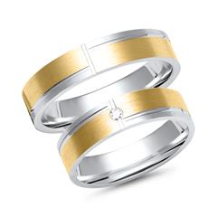Trauringe 750er Gelb- Weissgold mit Diamant Unkategorisiert online kaufen