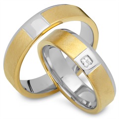 Trauringe 750er Gelb- Weissgold mit Diamant Unkategorisiert online kaufen