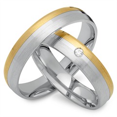 Trauringe 750er Gelb- Weissgold mit Diamant Unkategorisiert online kaufen
