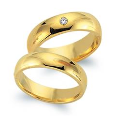 Trauringe 750er Gelbgold mit Brillant