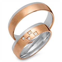 Trauringe 750er Rot- Weissgold 4 Diamanten Unkategorisiert online kaufen