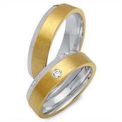 Trauringe 8K Gelb- Weissgold 16 Brillanten Unkategorisiert online kaufen