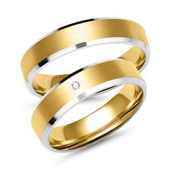 Trauringe aus Gelb- und Weißgold mit Brillant Unkategorisiert online kaufen