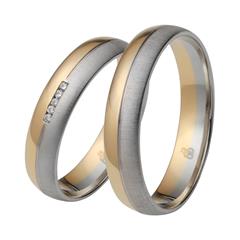 Trauringe aus Gelb- und Weißgold mit Brillant