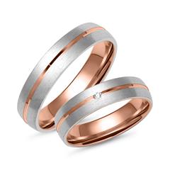 Trauringe aus Rosé- und Weißgold mit Diamant Unkategorisiert online kaufen
