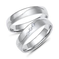 Trauringe aus Weißgold oder Platin mit 3 Diamanten Unkategorisiert online kaufen