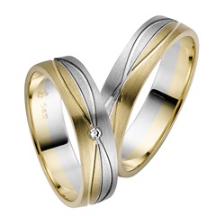 Trauringe Gelb- und Weißgold 5mm