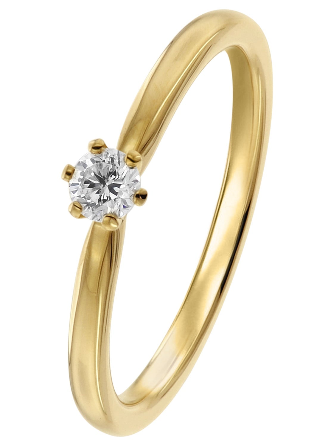 trendor 26932.015GG Diamantring Gelbgold 585/14 Kt. Brillantring 0,15 ct