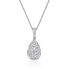 Tropfenkette mit lab grown Diamanten aus Weißgold Unkategorisiert online kaufen