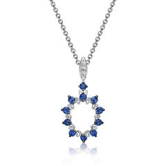 Unique 585 Weißgold-Collier mit 14 Diamanten & 11 Saphiren, 0,23 ct Unkategorisiert online kaufen