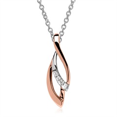 Unique Anhängerkette 585 Weiß-/Roségold, 4 Brillanten, 0,03 ct G/SI Unkategorisiert online kaufen