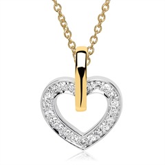 Unique Ankerkette mit Herzanhänger, 21 Brillanten, 0,10 ct, 585 Gelbgold Unkategorisiert Produktbild