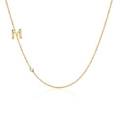 Unique Buchstaben-Halskette 585 Gold, Diamant 0,03 ct TW/SI Unkategorisiert online kaufen