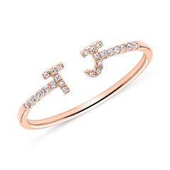 Unique Damenring mit 2 Diamant-Elementen aus 585 Roségold Unkategorisiert online kaufen