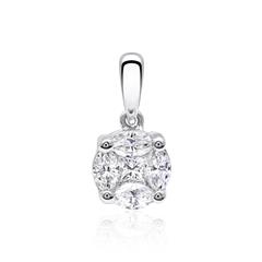 Unique Diamantanhänger mit 5 Brillanten, ca. 0,40 ct, 750 Weißgold, Top Wesselton, SI Unkategorisiert online kaufen