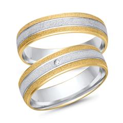 Unique diamantierte Trauringe 333 Gelb-/Weißgold, Brillant 0,01 ct Unkategorisiert online kaufen