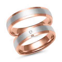 Unique Eheringe 333/585 Weiß-/Roségold, Brillant 0,02 ct Unkategorisiert online kaufen