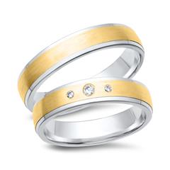 Unique Eheringe 333 Gelb- und Weißgold, 3 Brillanten 0,05 ct TW/SI Unkategorisiert online kaufen