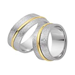 Unique Eheringe 333 Gelb-/Weißgold, 1 Brillant 0,05 ct Unkategorisiert online kaufen