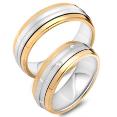 Unique Eheringe 333 Gelb-/Weißgold, 10 Brillanten 0,1 ct Unkategorisiert online kaufen