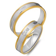 Unique Eheringe 333 Gelb-Weißgold, 3 Brillanten 0,03 ct, TW/SI Unkategorisiert online kaufen