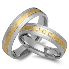Unique Eheringe 333 Gelb-/Weißgold, 3 Brillanten 0,03 ct Unkategorisiert online kaufen