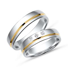 Unique Eheringe 333 Gelb-/Weißgold, 3 Brillanten 0,06 ct Unkategorisiert online kaufen