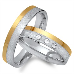 Unique Eheringe 333 Gelb-/Weißgold, 3 Brillanten 0,09 ct Unkategorisiert online kaufen