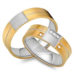 Unique Eheringe 333 Gelb-/Weißgold, 5 Brillanten 0,05 ct Unkategorisiert online kaufen