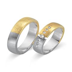 Unique Eheringe 333 Gelb-/Weißgold, 7 Brillanten 0,12 ct Unkategorisiert online kaufen