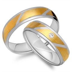 Unique Eheringe 333 Gelb-/Weißgold mit 1 Brillant 0,02 ct Unkategorisiert online kaufen